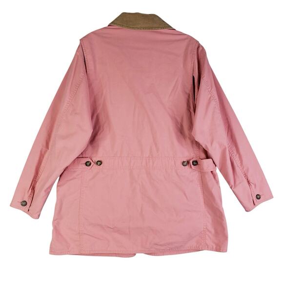 LL Bean Barn Coat Field Jacket Pink Canvas Chore Corduroy Vtg Women’s Medium - Picture 3 of 12